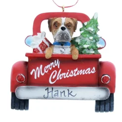 Boxer In Back Of Truck Ornament