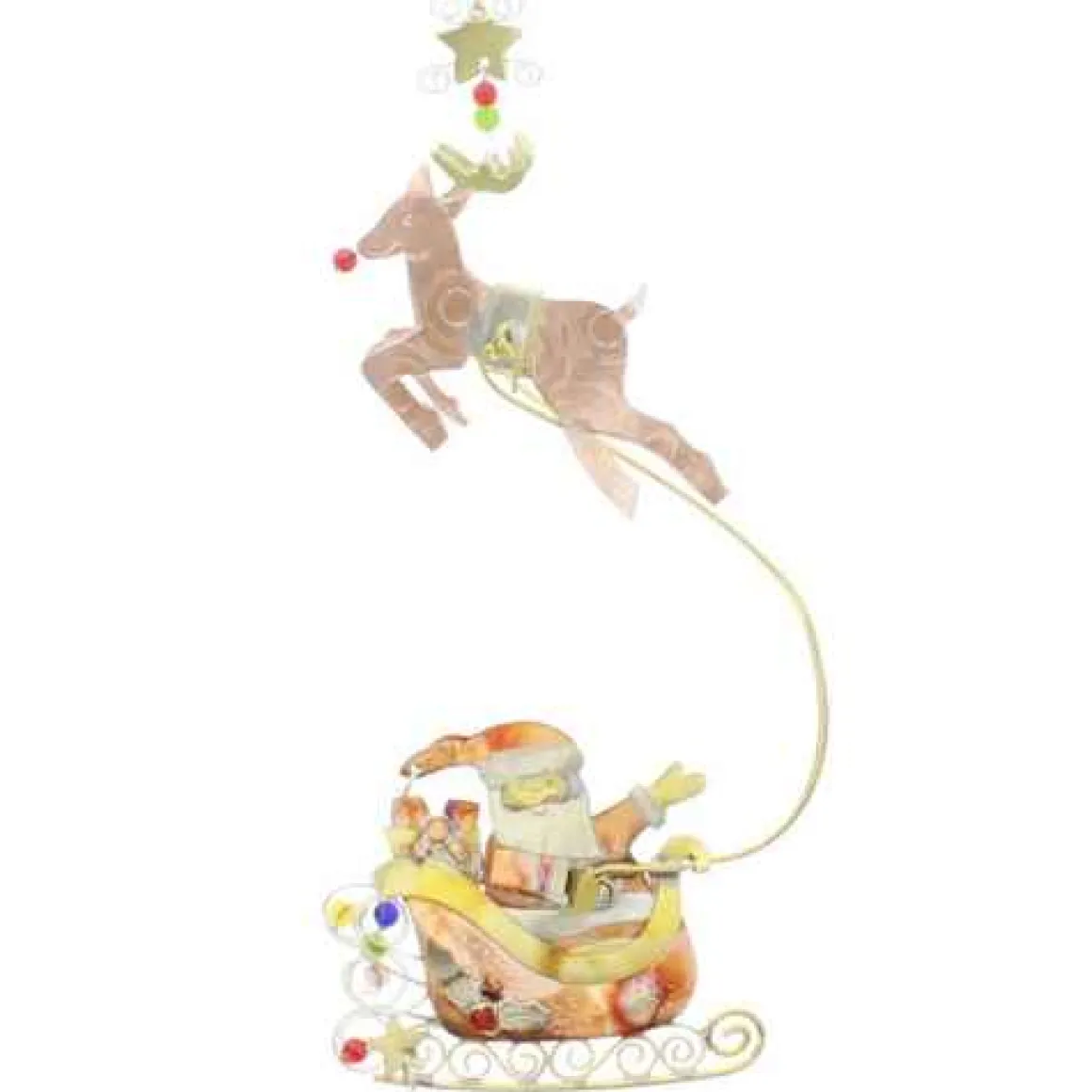 Brass Santa Sleigh Ornament