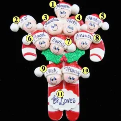 Candy Cane Family Of 10