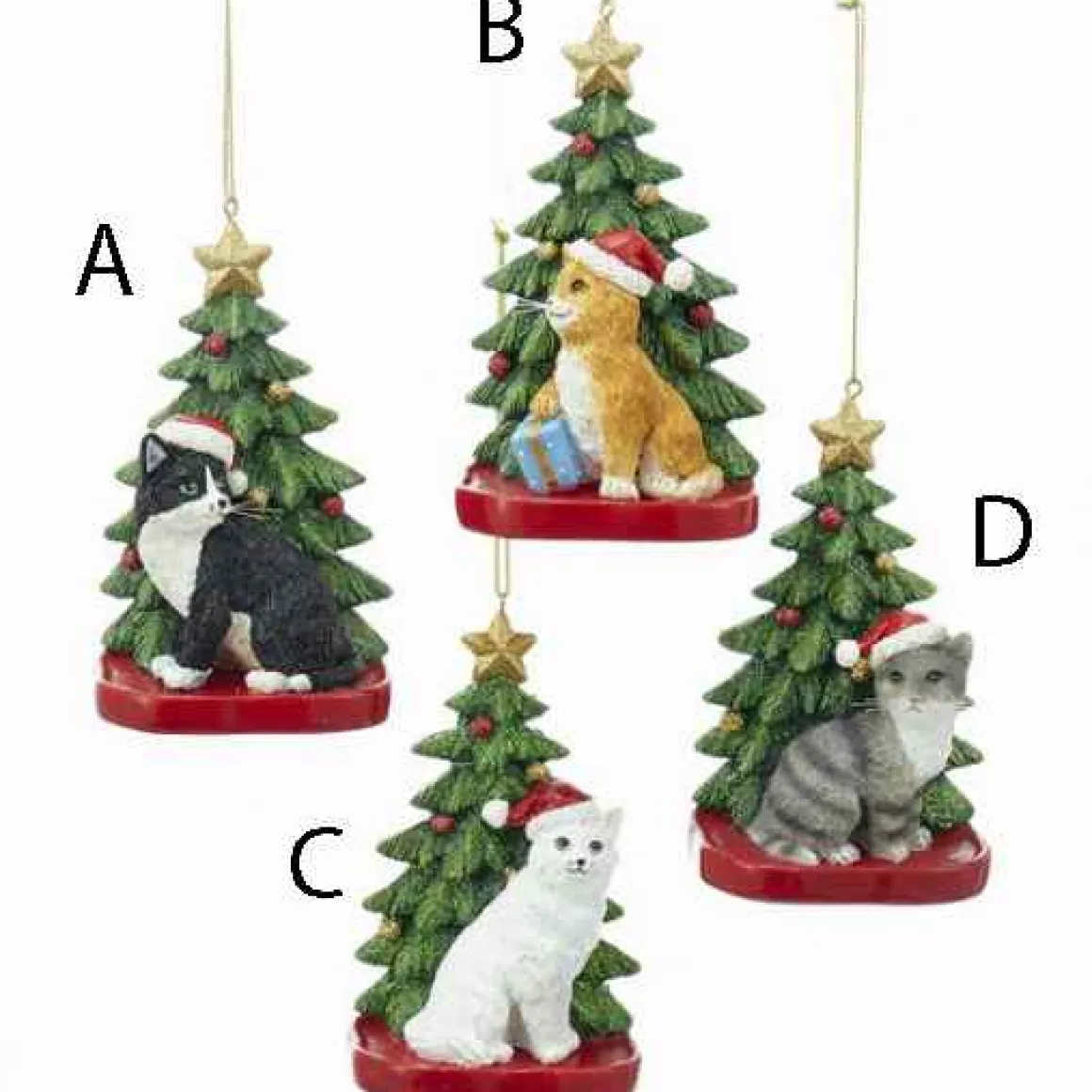 Cat With Christmas Tree Ornament