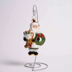 Christmas Splendor Claus Glass Ornament