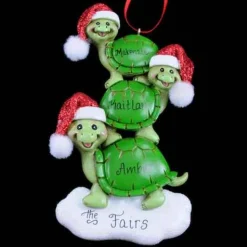 Christmas Turtle Family Of 3