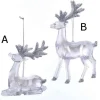 Clear And Silver Reindeer Ornament