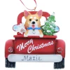 Corgi In Back Of Truck Ornament