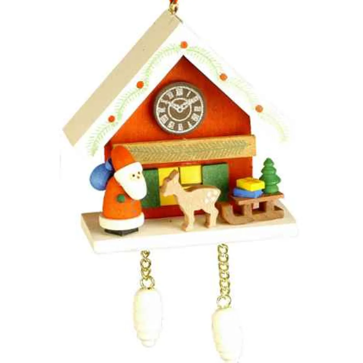 Cuckoo Clock With Santa Ornament