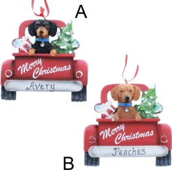 Dachshund In Back Of Truck Ornament