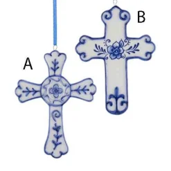 Delft Cross Ornament