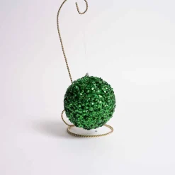 Emerald Sequin Acrylic Jewel Ball Ornament