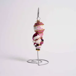 First Christmas Rattle Pretty In Pink Glass Ornament