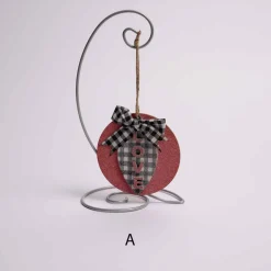 Gingham Holiday Round Ornament