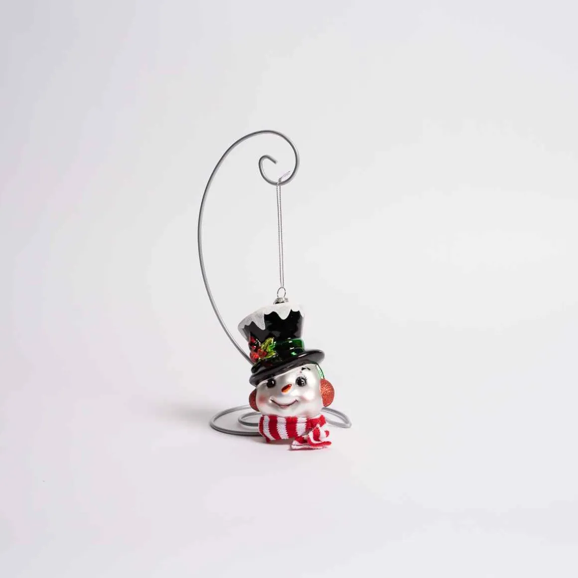 Glass Cardinal Snowman Head