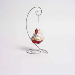 Glass Chicken On Nest Ornament