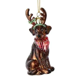 Glass Chocolate Lab Ornament