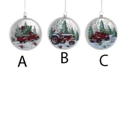 Glass Christmas Red Truck Ornament