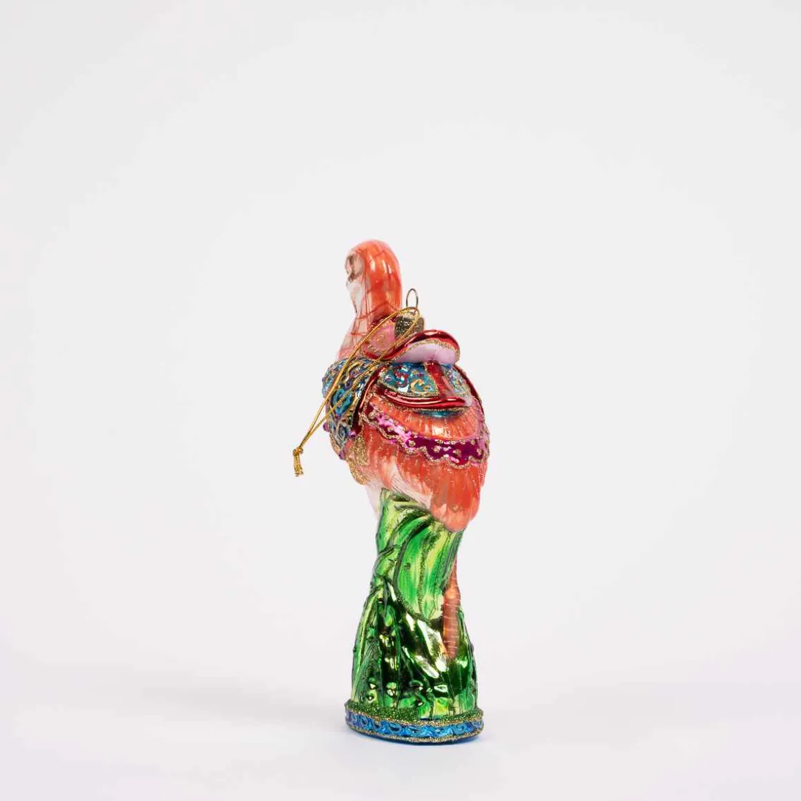 Glass Flamingo Ornament
