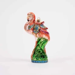 Glass Flamingo Ornament