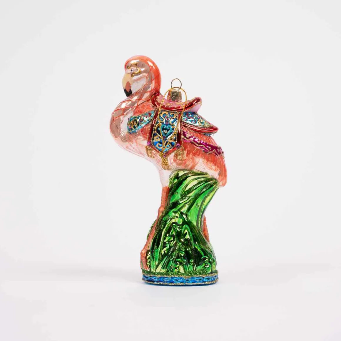 Glass Flamingo Ornament