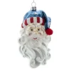 Glass Patriotic Santa Ornament