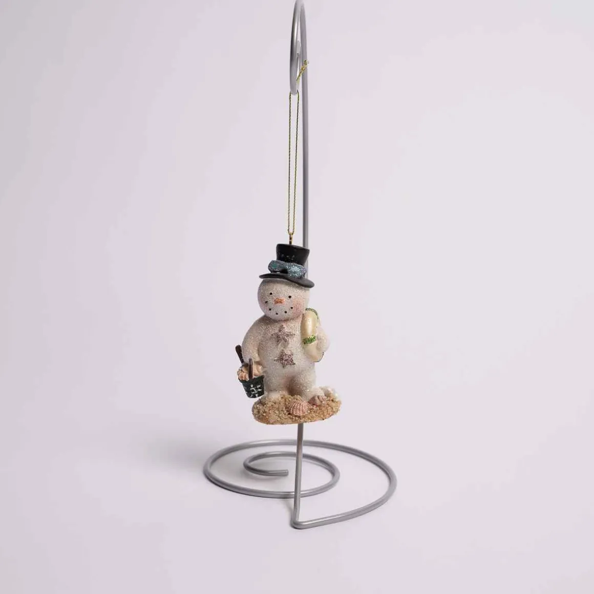 Glitter Beach Snowman Ornament