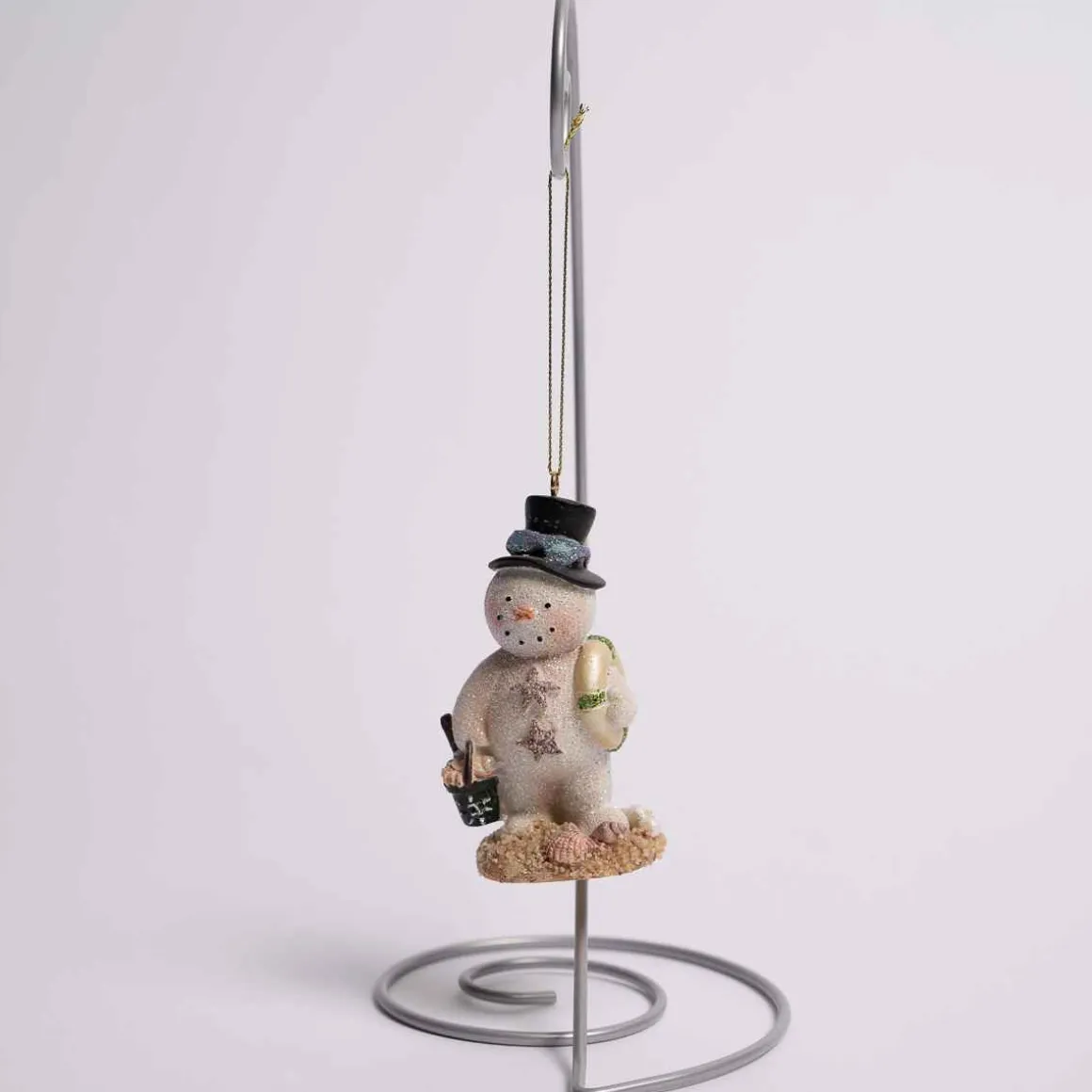 Glitter Beach Snowman Ornament