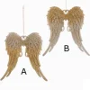 Gold & Silver Glitter Angel Wing Ornament