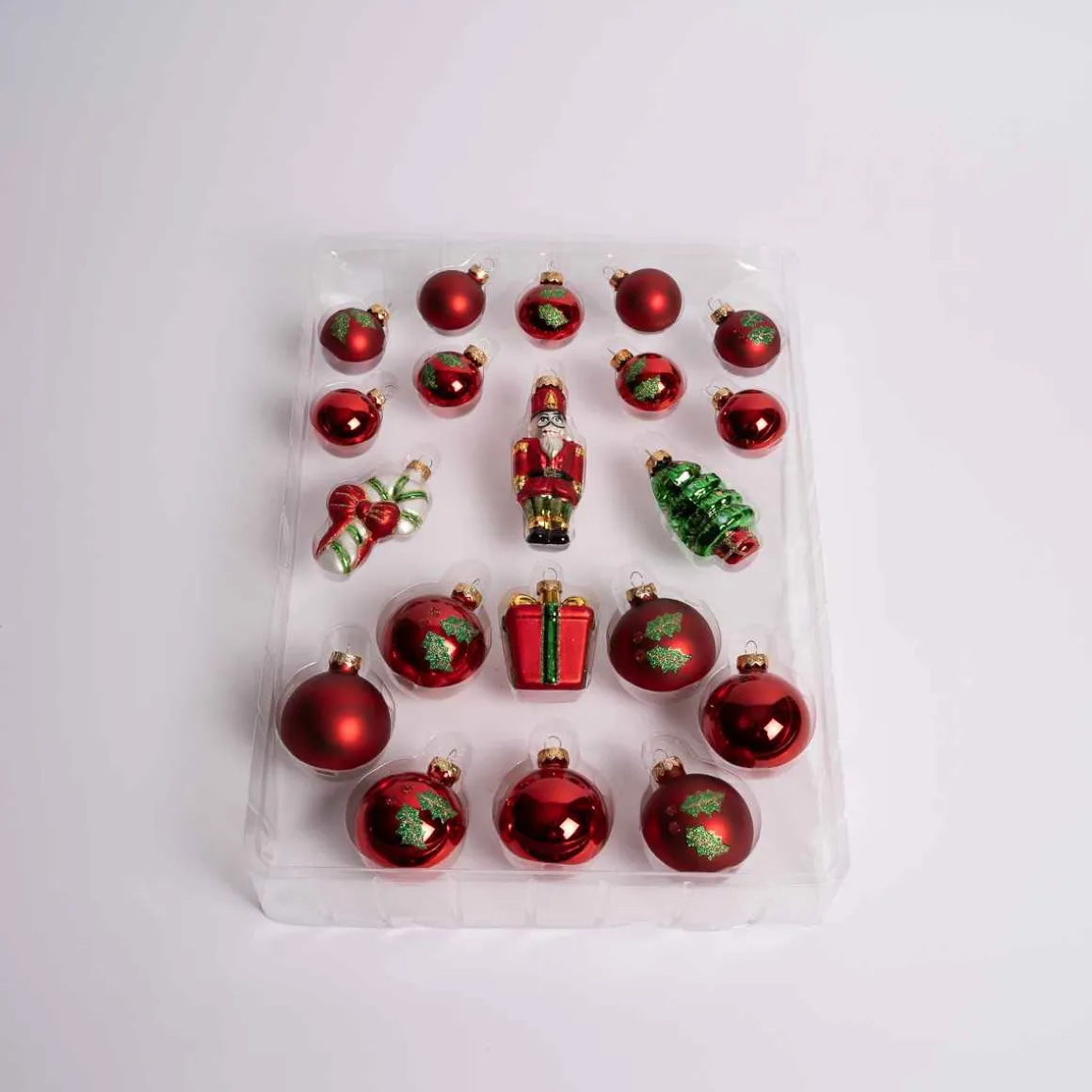 Gold Red Miniature Ornament Set Of 20
