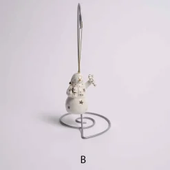 Gold White Snowman Ornament