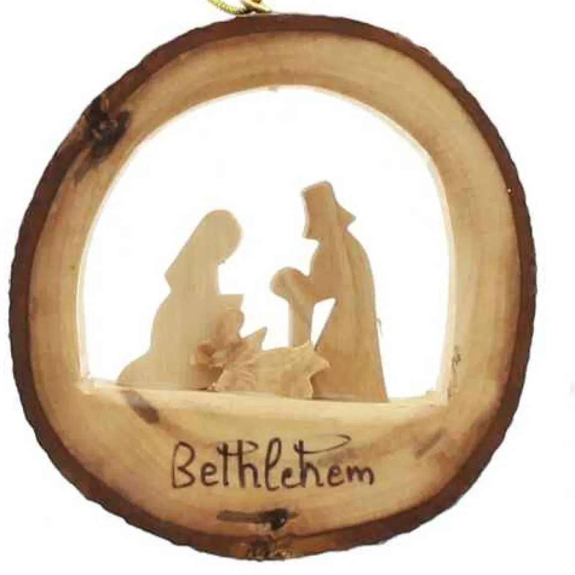 Holy Family With Bark Ornament