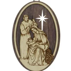 Holy Family Wood Ornament
