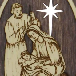 Holy Family Wood Ornament