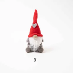 7In Red Grey Heart Gnome