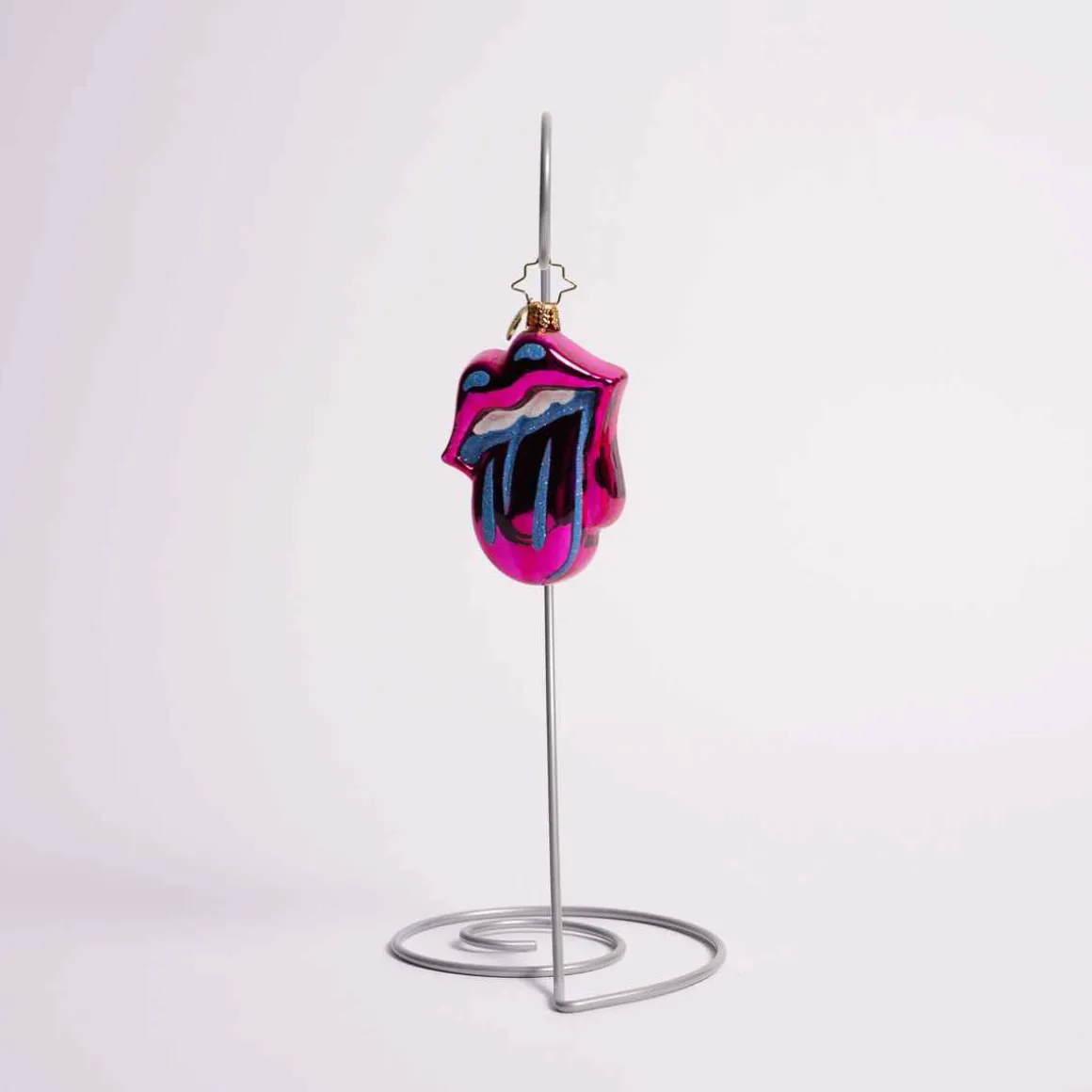 Neon Psychedelic Rolling Stones Glass Gem Ornament