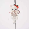 Noble Gems Cat With Candy Cane Ornament