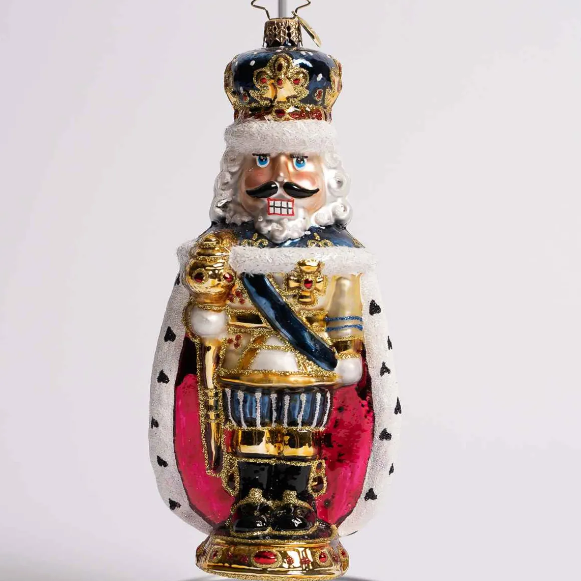 Nutcracking Royalty Glass Ornament
