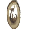 Olive Wood Nativity Bark Ornament