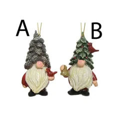 Pinecone/Holly Gnome Ornament