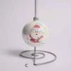 Pink Or White Glass Ball With Santa Or Snowman