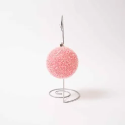Pink Sparkle Tinsel Ball Ornament