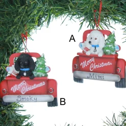 Poodle In Back Of Truck Ornament