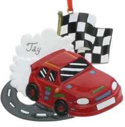 Racecar Checkered Flag Ornament