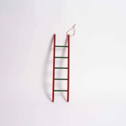 Red And Green Wood Ladder Ornament