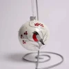 Red Berry With Bird Ball Ornament