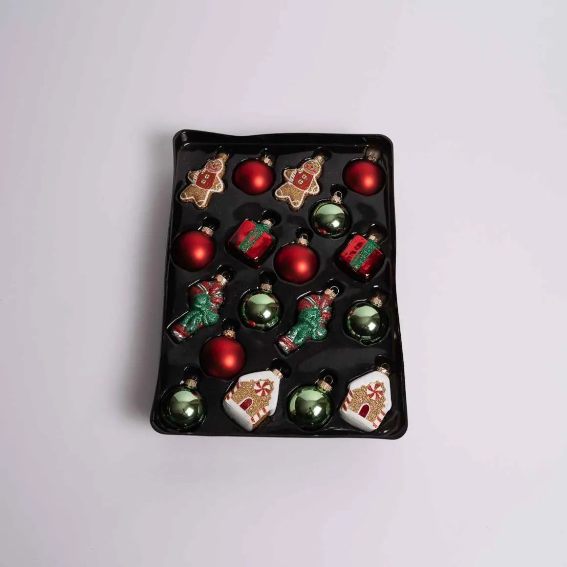 Red Green Miniature Ornament Set Of 18
