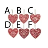 Red White Flower Heart Ornament