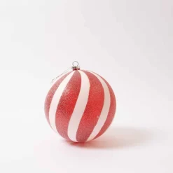 Red White Glitter Candy Ball