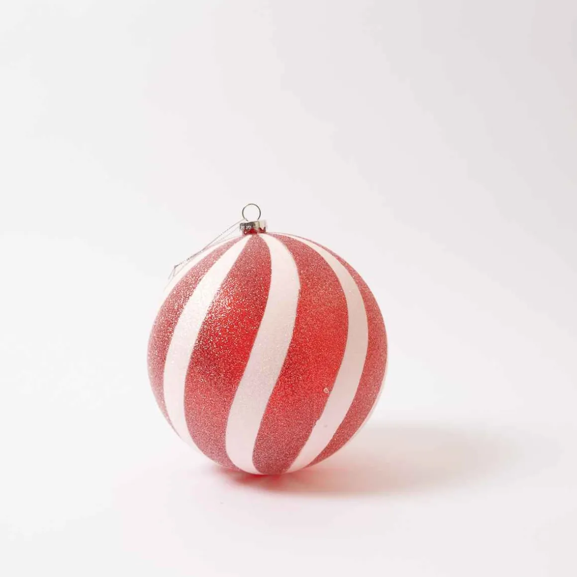 Red White Glitter Candy Ball