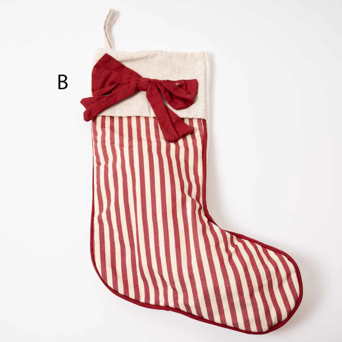 Red White Ticking Stockings