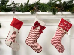 Red White Ticking Stockings