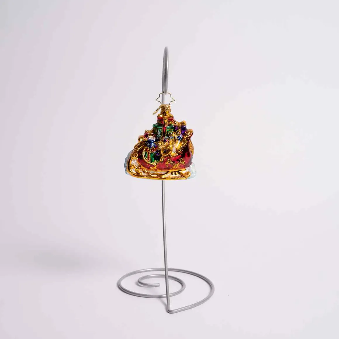 Regally Radiant Sleigh Glass Gem Ornament