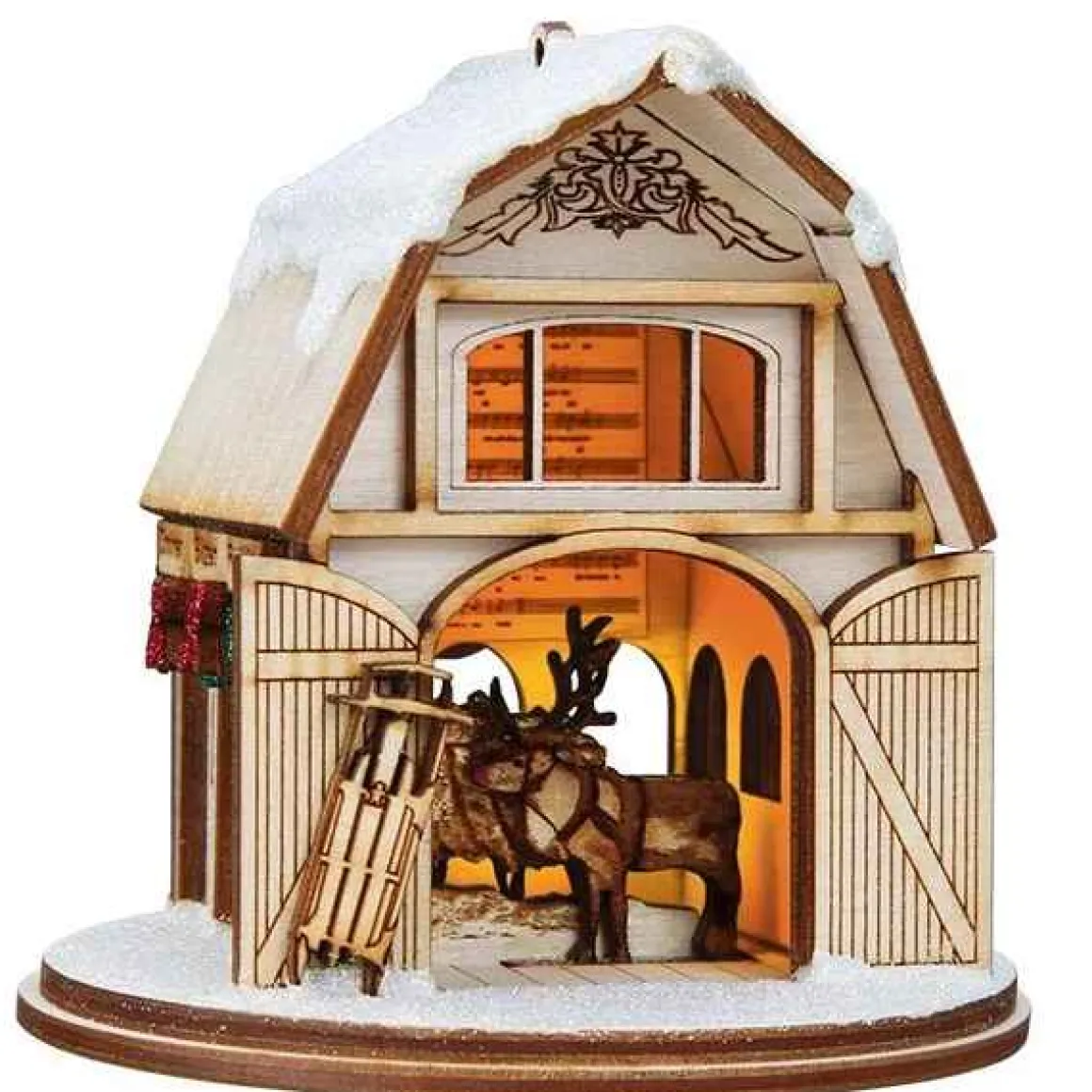 Reindeer Barn Ornament